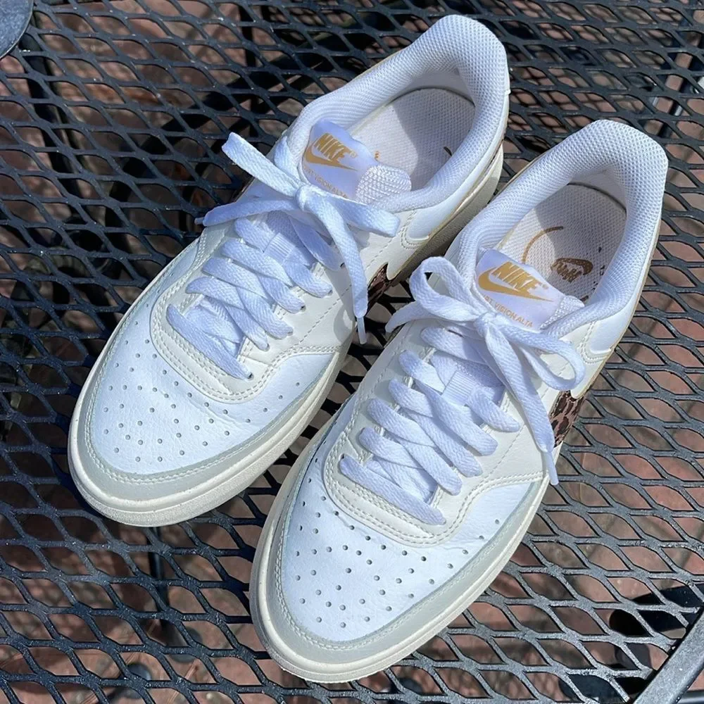 Nike Court Vision Alta Platform Shoes White Leopard DO2791 100 Women Size 8.5